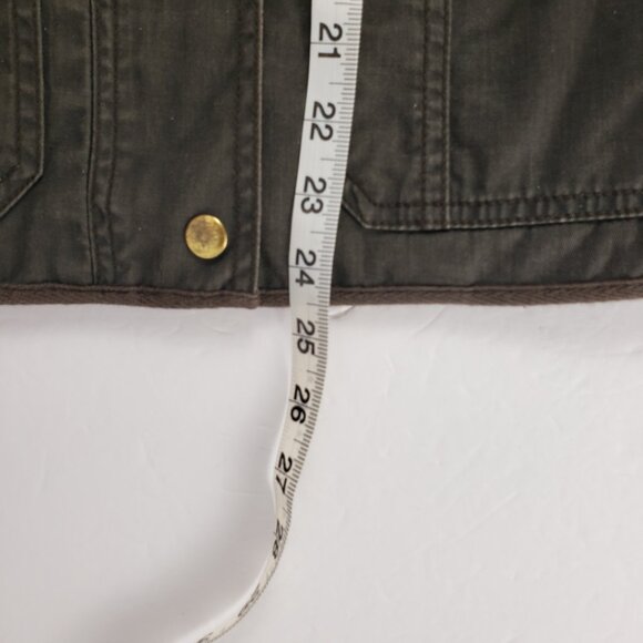 J Crew XS Army Olive Green Boyfriend Field Jacket Adjustable Womens Zipper Coat - Picture 15 of 16